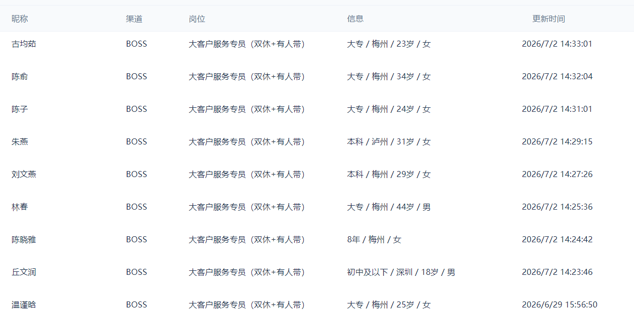 新增候选人线索数据预览